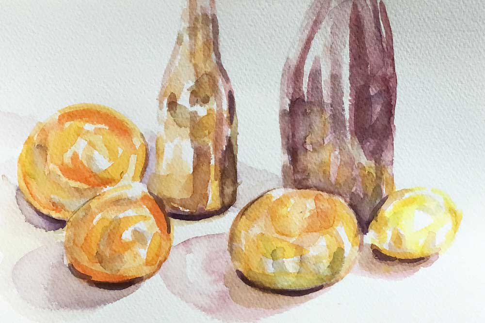 Still life with wine bottle